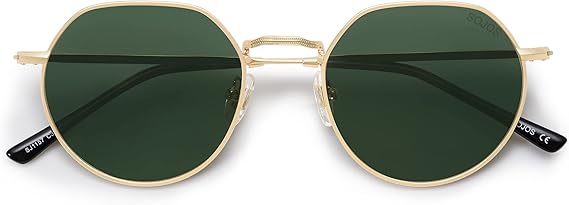 SOJOS Round Polygon Polarized Sunglasses for Women Men Retro Classic Vintage Panto Octagonal Shades SJ1157
