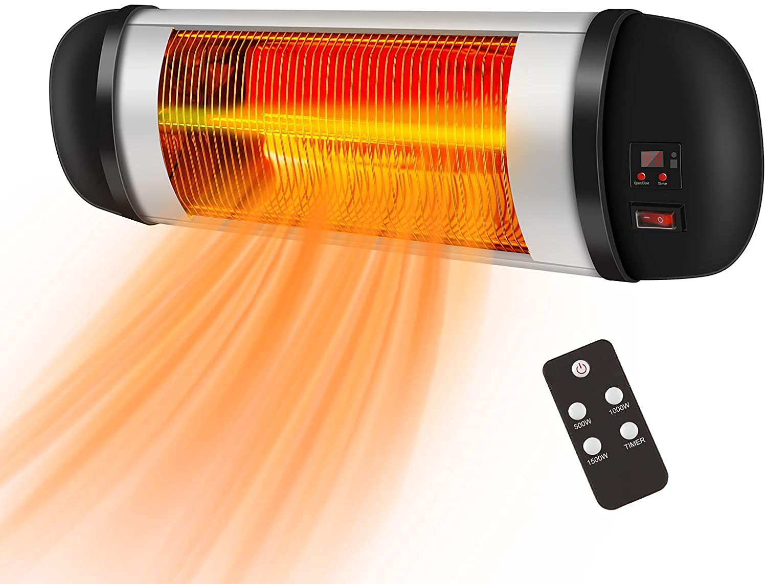 Antarctic Star 1500W Infrared Patio Heater,Indoor/Outdoor Waterproof Electric Heater,Wall Mount Electric Heater with Remote Control,Overheat Shut Off Protection,Operation for Patio