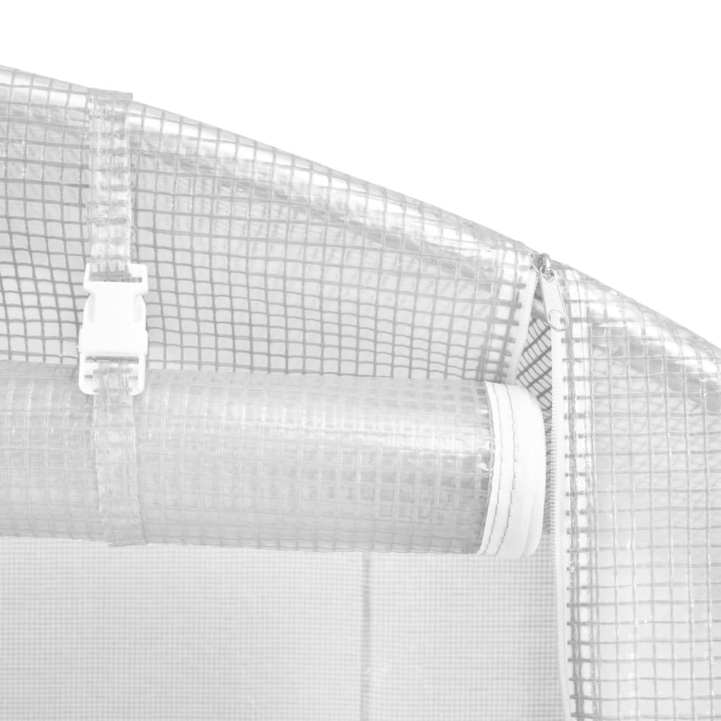 Invernadero con Estructura de Acero Blanco 12 m² 4x3x2 m Tunel Invernadero Huerto para Plantas con Paredes Laterales Enrollables, Impermeable