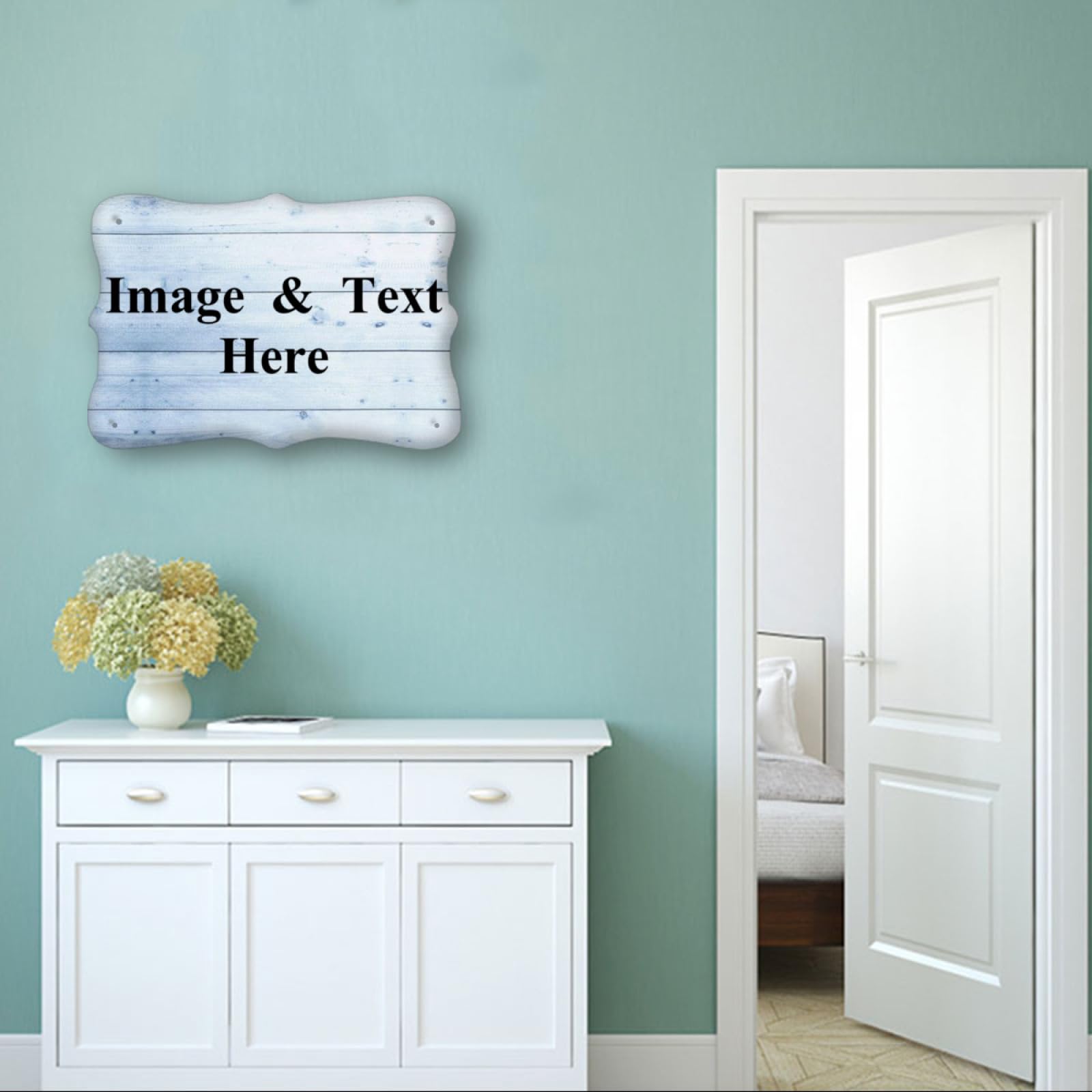 Panneau En Bois Personnalisé - Décoration Murale Rustique, Nom Et Message Sur Mesure