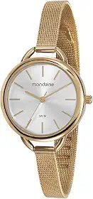 Relógio MONDAINE feminino esteira dourado 53612LPMVDE1