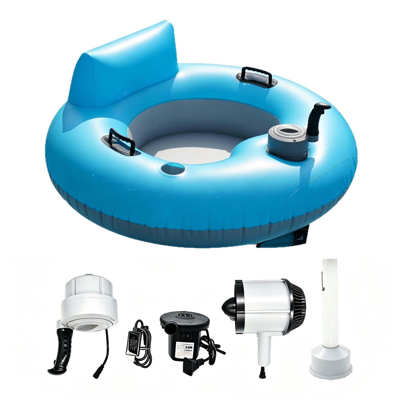 QFGain 50W Electric Pool Float with Propeller, 360° Steering & Spinning, Adult Lounge