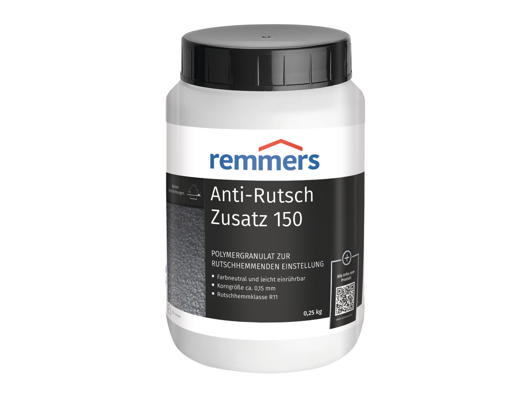 Remmers Additif antidérapant 150 couleur neutre, 0,25 kilogramme, Additif pour peinture, Antidérapance R11, incolore, facile à incorporer