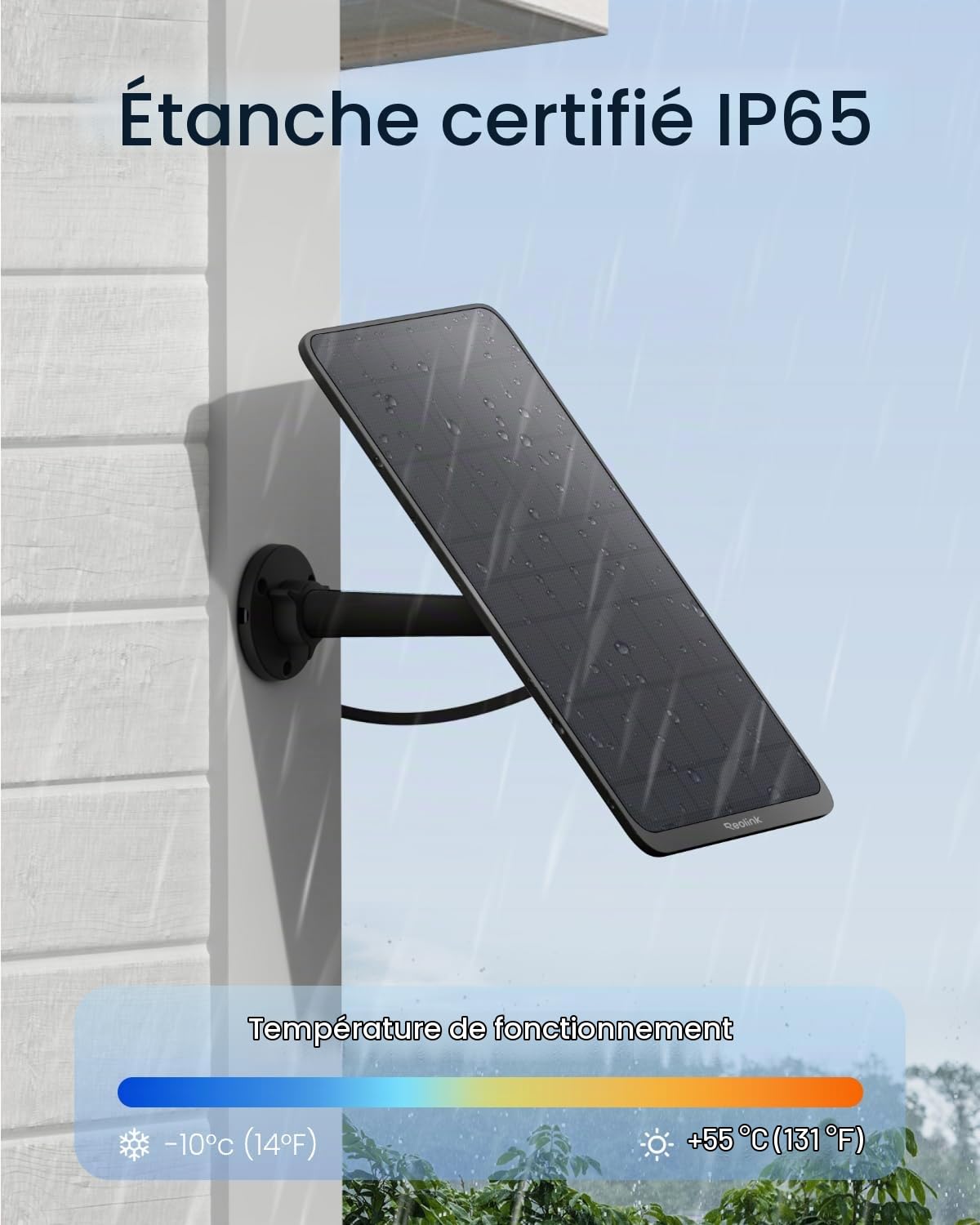 Reolink Panneau solaire 12 W noir, alimentation solaire non-stop | Compatible avec TrackMix/Argus PT Ultra/Duo 2/Eco Ultra/3 Ultra, étanche, REOLINK Solar Panel 3