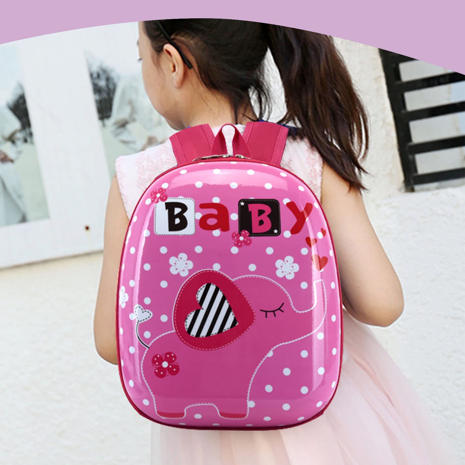 SYGA Children's School Bag Cartoon Backpack Oxford Kids Chest Multi-Purpose Baby Bag for 2-4 Years Kids (Elephant) 2