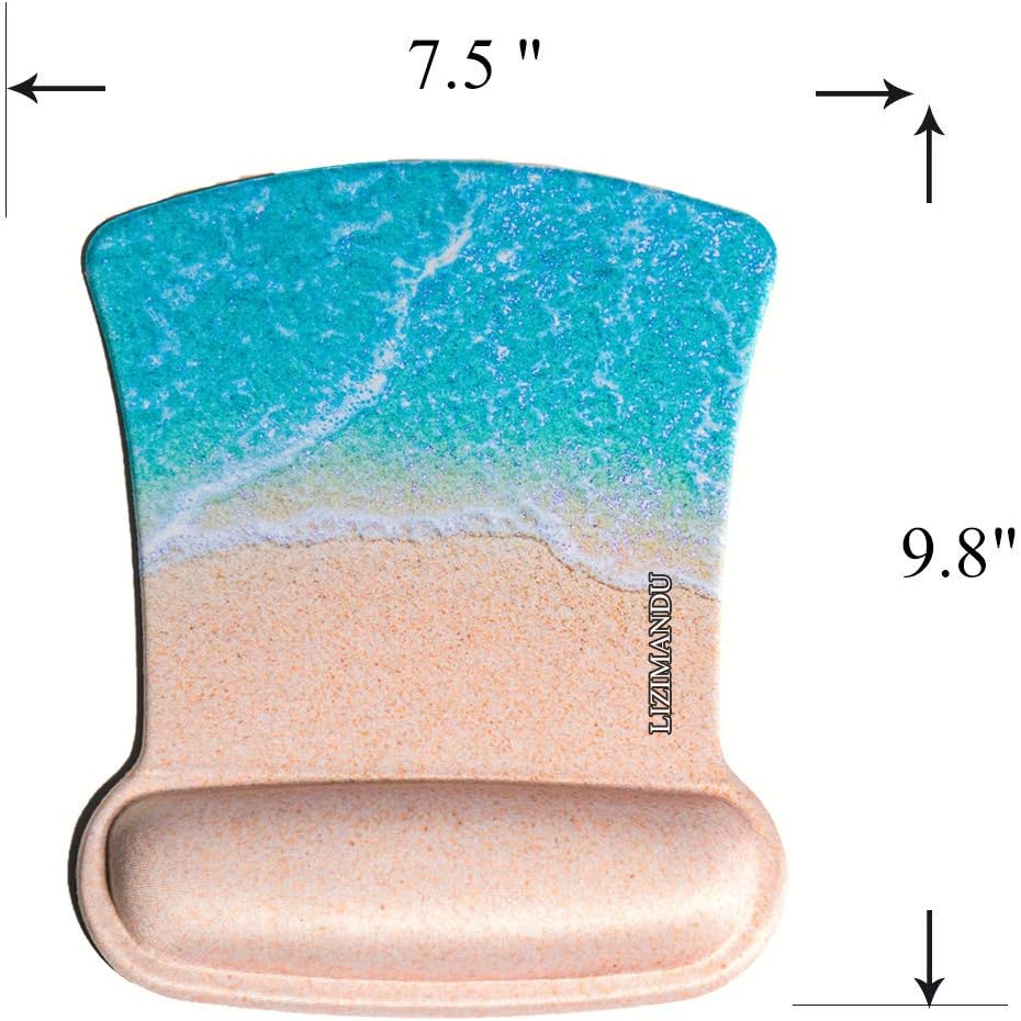 Cheliz Memory Foam Mouse Pad Mat with Wrist Rest(Sandbeach)