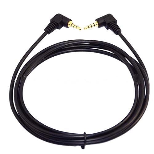 Cable de audio de 0.138 in de ángulo dual de 90 grados estéreo de 0.138 in Cable de auriculares de 4 polos TRRS macho a macho cable auxiliar de 3.28