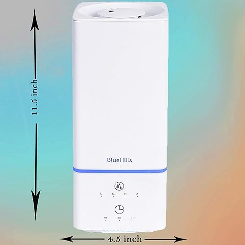 Miniatura 4 de BlueHills Difusor de aceite esencial de 67.6 fl oz, humidificador combinado cuadrado blanco difusor de aroma para habitación grande hogar 2 litros