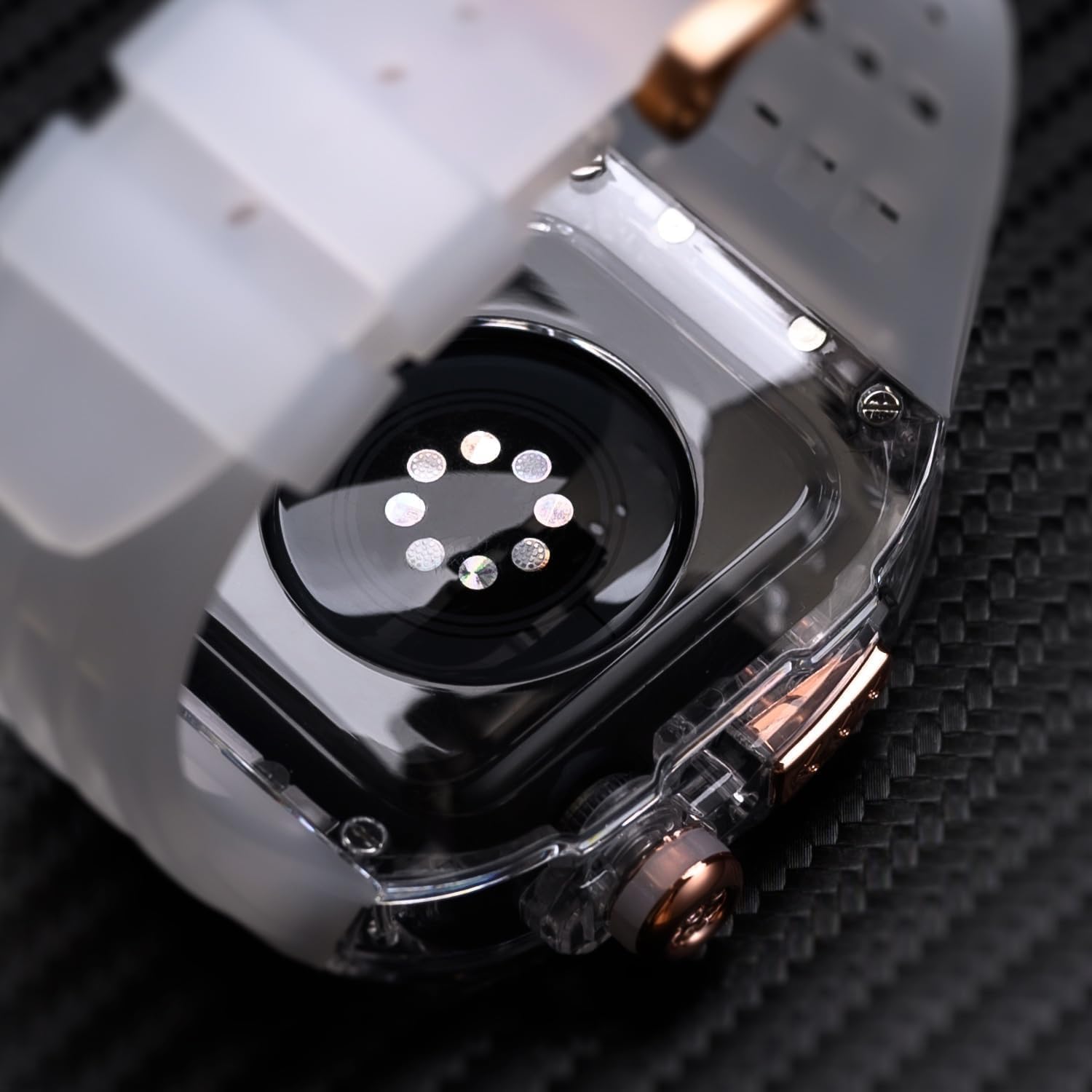 49mm 45mm 44mm Transparent Watch Case Rubber Band Mod Kit，For Apple Watch Ultra 2 8/7/6/5/4/SE Series，Men Women Rm Clear Watch Case Sport Breathable Strap Replacement