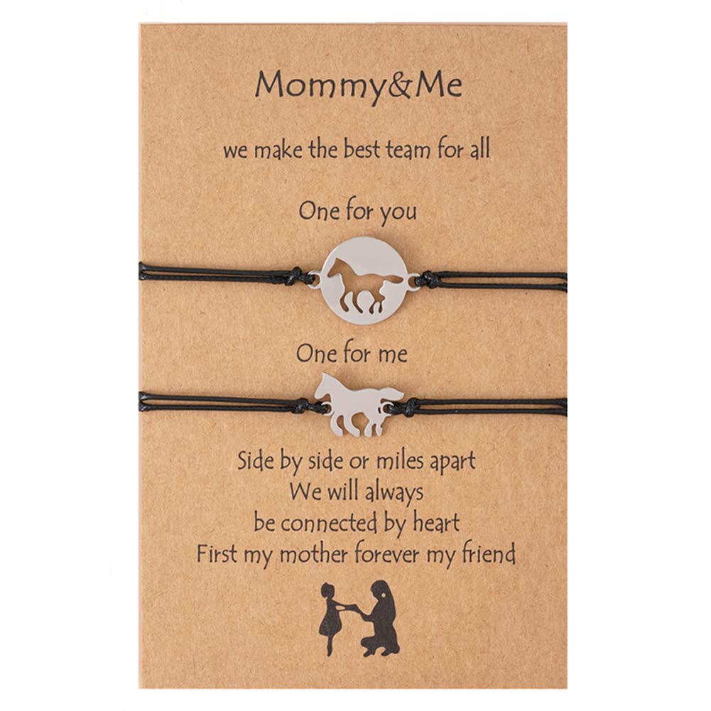 Colorful Bling Mother Daughter Mommy And Me Heart Wish Bracelets