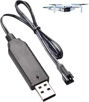 3.7V USB Battery Charger Cable,for Lipo Battery SM-2 Pin Plug,Used on Teashow Drone,RC,Car,TANK Trucks,Trains Boat,RC USB Charger with SM-2P Connector & LED Indicator,Lithium Battery Charger