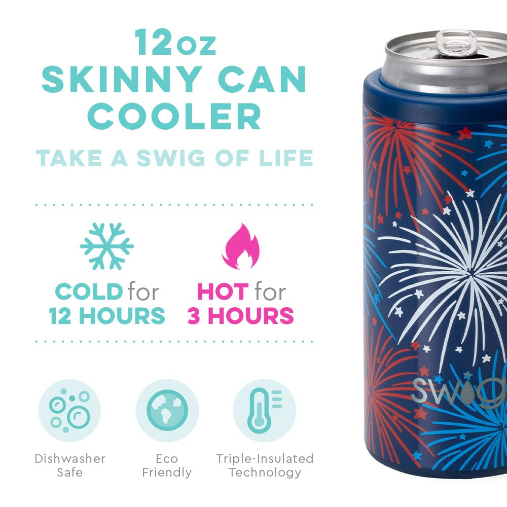 Swig Slim - Raffreddatore per lattine magre, isolato, in acciaio inox, per lattine alte e skinny, compatibile con White Claw, Truly, High Noon, Michelob Ultra (Hayride