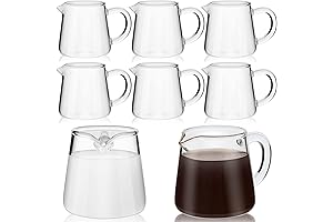 Elegant 8 Pack 2.3oz Transparent Glass Mini Creamer Pitcher Set