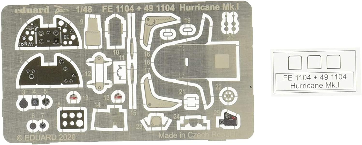 Edaldo 1/48 Zoom Series Hurricane Mk.I Etched Parts (For Airfix) Plastic Model Parts EDUFE1104