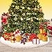 Konsait Plush Christmas Tree Skirt - Round Snow White Xmas Tree Mat Base Cover for Holiday Home Decorations,31Inch/78CM