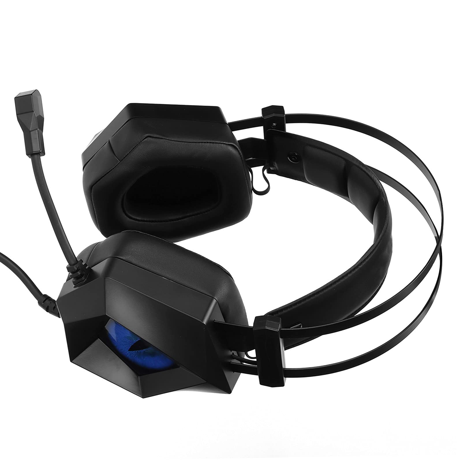 Cuffie da Gioco Competitive Cablate con Cancellazione del Rumore Cuffie Stereo Sopra L'orecchio per PC con Luce LED