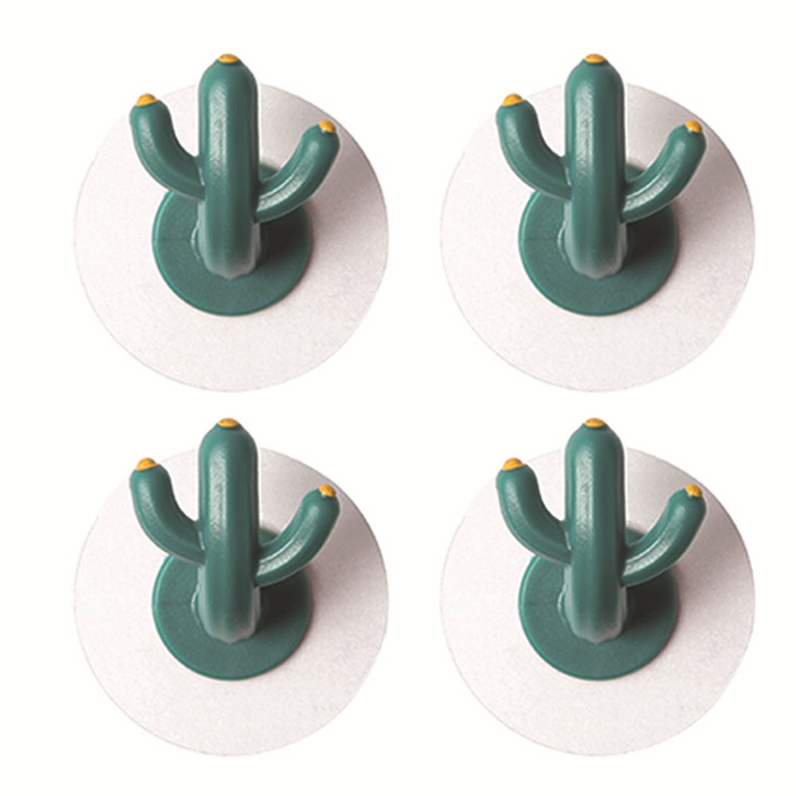 Nawwgy 4 Pcs Cactus Shaped Wall Mounted Hook Strong Load Bearing Bag Towel Umbrella Hook Bedroom Kitchen Hook Cactus Hook