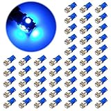 50Pcs T10 194 168 2825 W5W 5 x 5050 SMD LED Super Bright Car Lights Lamp Bulb Blue