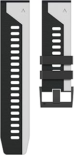 BEDCY 22 26mm Quickfit Smart Watch Band Strap for Garmin Fenix 7 7X 6 6X Pro 5X 5 Plus 3HR D2 935 945 EPIX Silicone Wristband Bracelet (Color : Black White, Size : QuickFit 26mm)