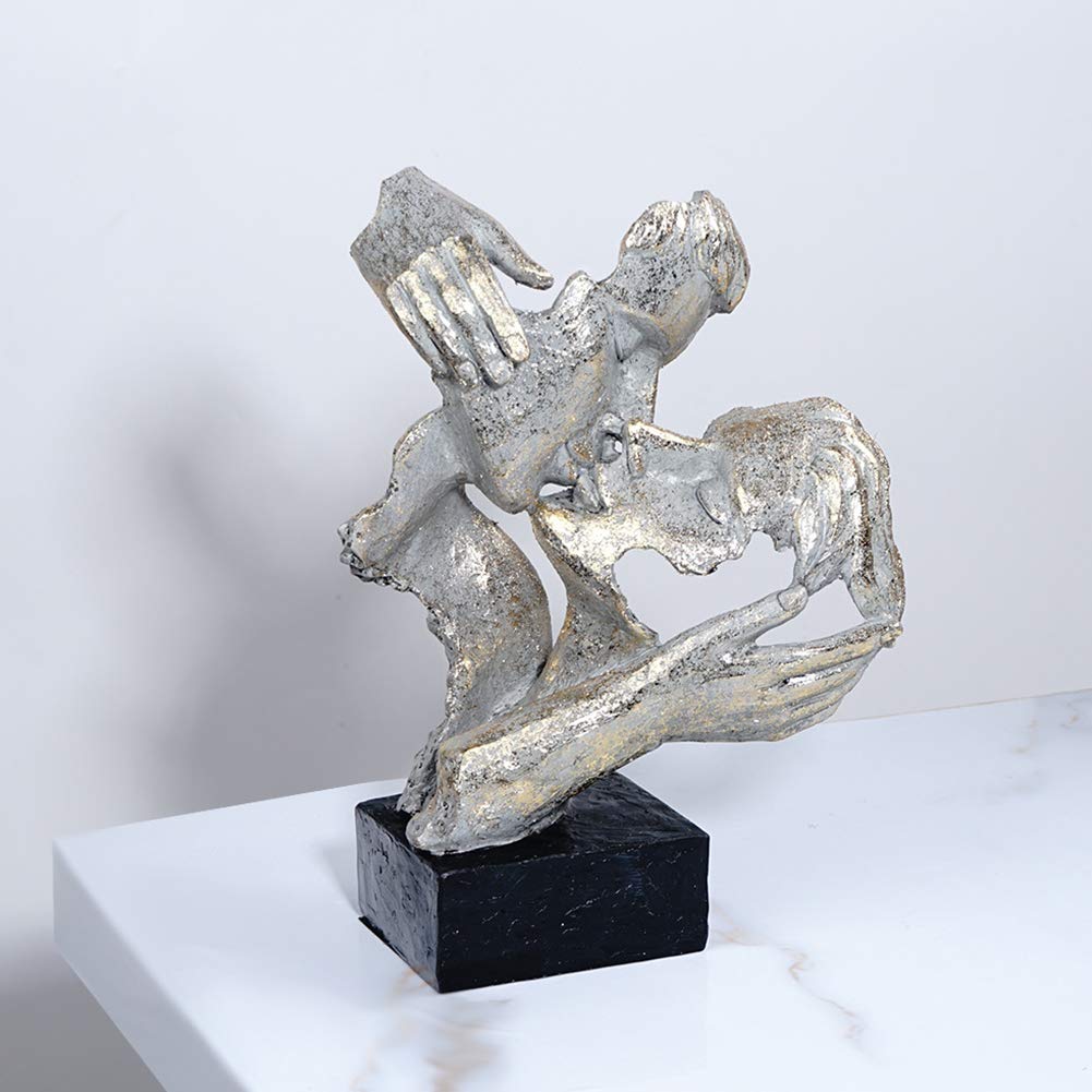 Statue di Coppia e Statuette per la Decorazione Domestica, Abbraccio/Bacio Sculture Ornamenti, Anniversario/Matrimonio/Fidanzamento/Decorazione Romantica,A