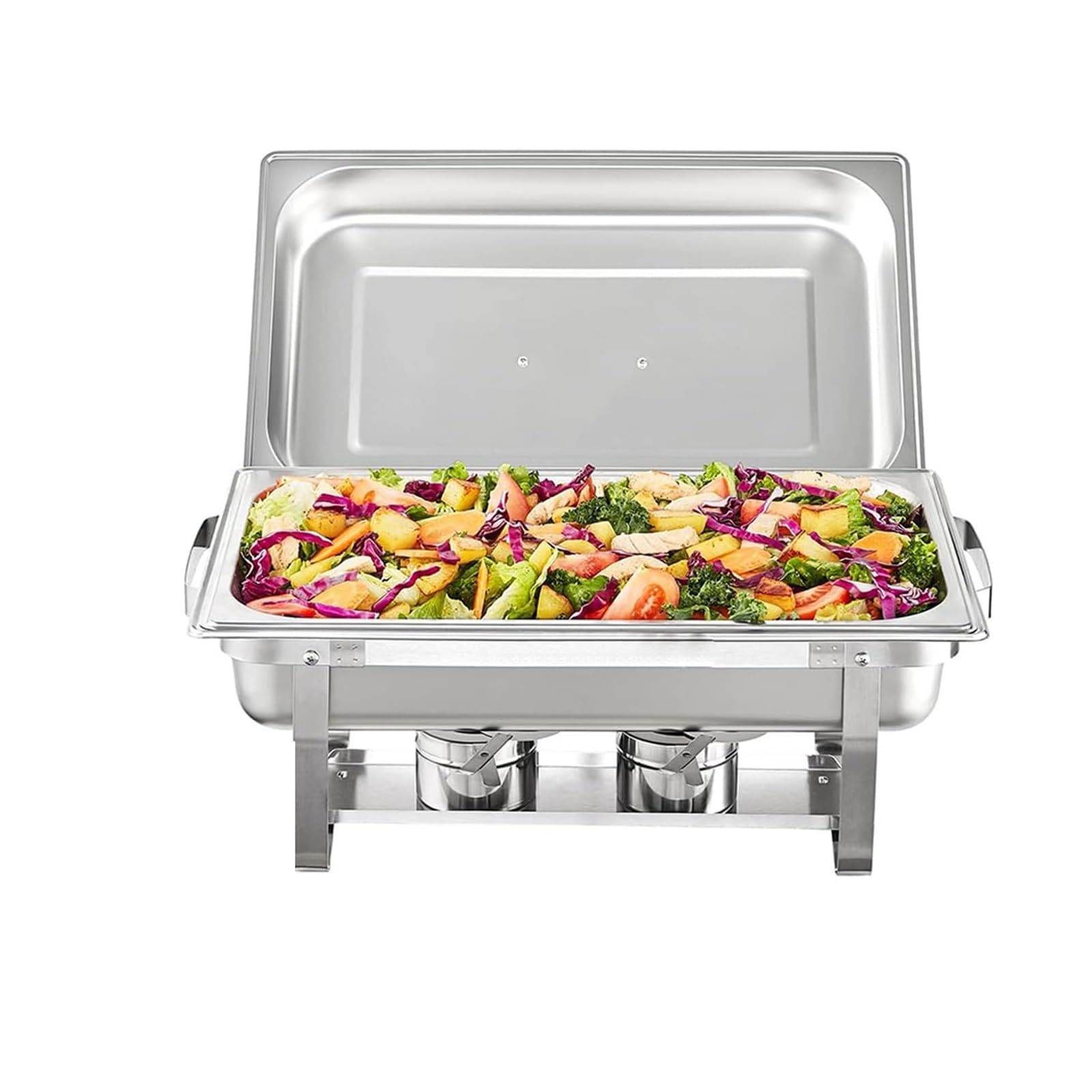 9l Acciaio Inossidabile Chafing Dish Rettangolo Food Warmer Buffet Server Piatti di Servizio, Chafing Dish Catering Buffet Set, 9L Acciaio Inox Rettangolari Catering Server, per Party, Feste, Matrimo