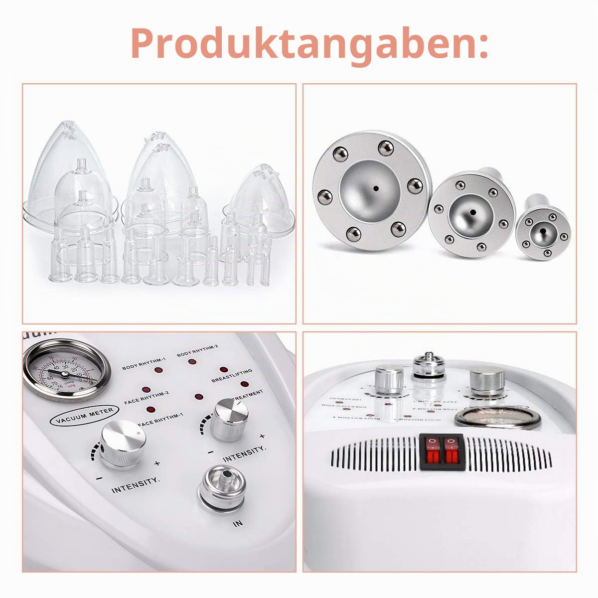 Meifuly Vakuum Schröpftherapie-Sets mit 30 Tassen und 3 Pumpen, einstellbarer Saugkraft und 6 Modi Vakuumtherapiegeräte