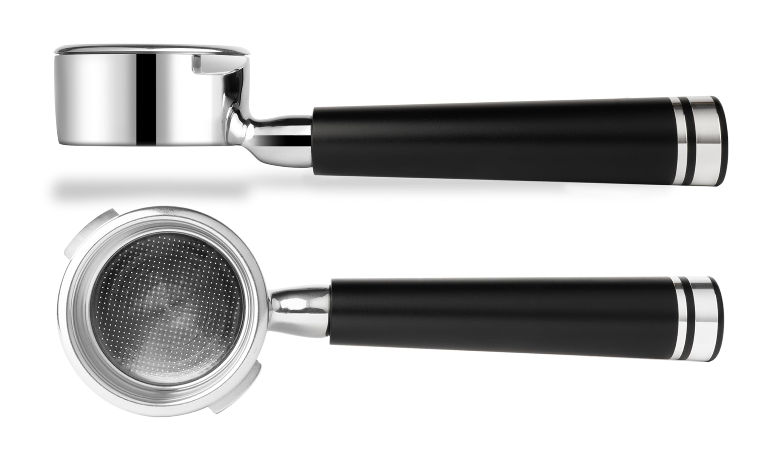 LILQ 58mm Bottomless Naked 2 Ears Portafilter Compatible with Gaggia Machines– Includes 18–20g Basket (Aluminum Flat, 58mm For Gaggia)