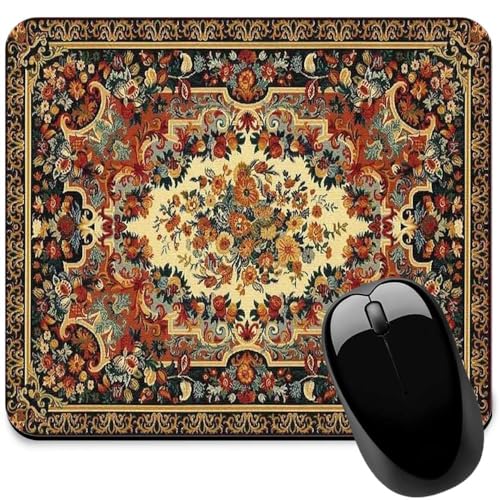 Image of Carpet Pattern Mousepad - Small Non-Slip Rubber Carpet Design Printed Computer Mouse Pad 19x22cm (FMP0225)