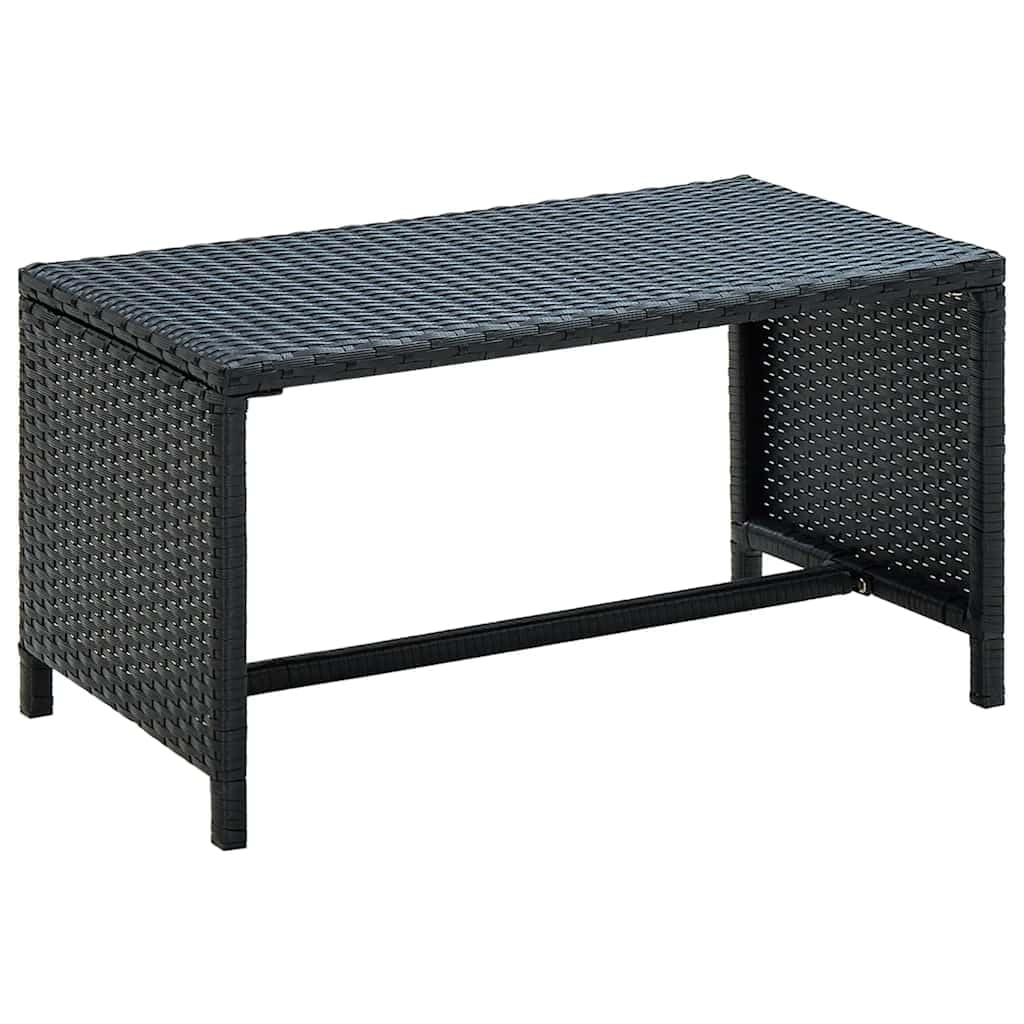 Table basse de jardin pour terrasse et balcon en rotin PE moderne noir