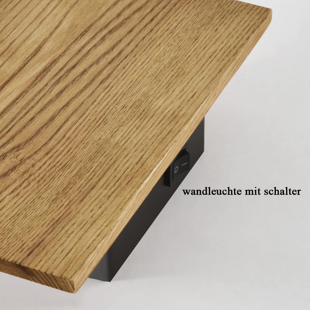 ouglres Wooden Wall Light, LED Wall Lamp with Switch 2Pack, Up and Down Indoor Vintage Lights - Image 2