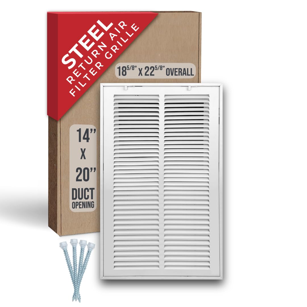 14" X 20" Steel Return Air Filter Grille by HANDUA Removable Face
