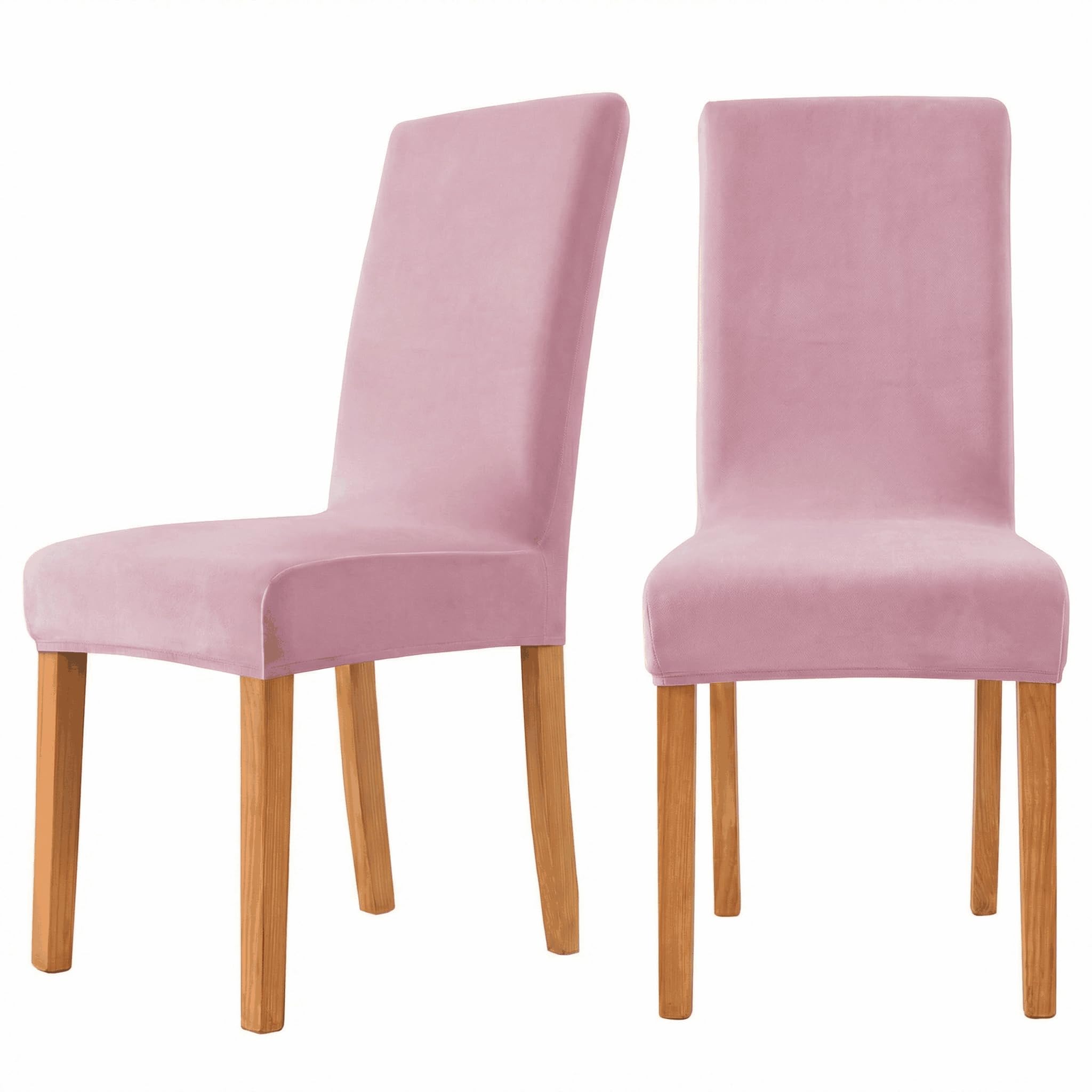 Deisy Dee Velvet Stretch Dining Room Chair Covers - Colorful and Washable Parson Chair Slipcovers - Stretchable Removable Furniture Protectors (2,