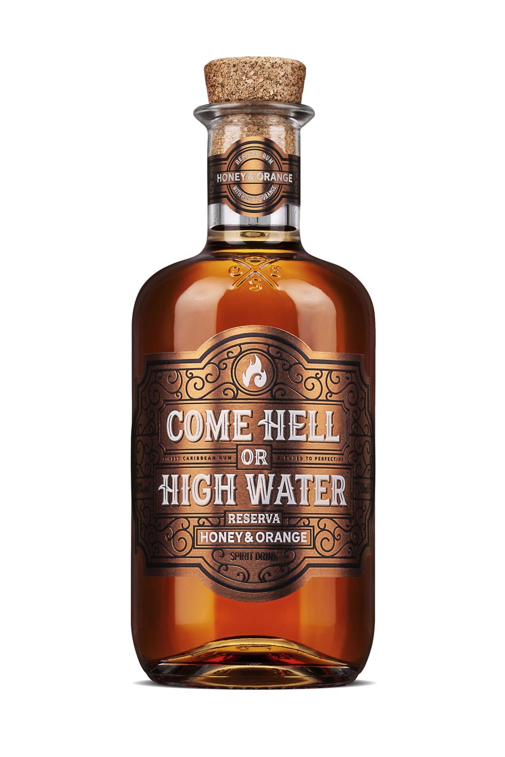 Come Hell or High Water Reserva Honey and Orange Rum – Premium Gold-Aromatisierter Rum – 70 cl, 40% Vol. – Köstlich in Mixgetränken oder Cocktails – Premium-Alkohol für anspruchsvolle Genießer