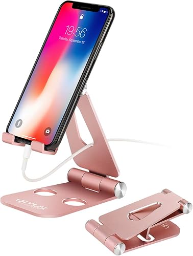 Miniatura 8 de Urmust Soporte de teléfono celular para escritorio, ajustable, plegable, para oficina, portátil, compatible con iPhone 15, 14, 13, 12, 11, Max, Pro,