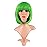 MapofBeauty 12 Inch /30 cm Fashion Lady Short Straight Synthetic Flat Bangs Bob Wig (Neon Green)