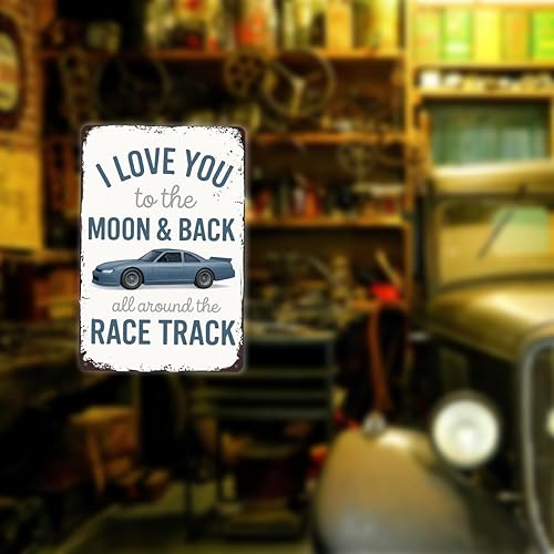 Miniatura 5 de Letrero de metal de auto de carreras, arte de pared retro de carreras para habitación de niños, guardería o decoración de garaje, letrero de pared