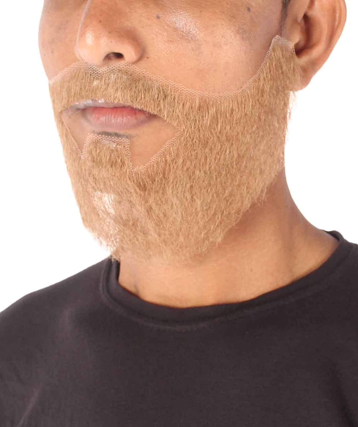 HPO Men's Synthetic Hair Beard Cosplay Facial Hair (Mix-Brown)