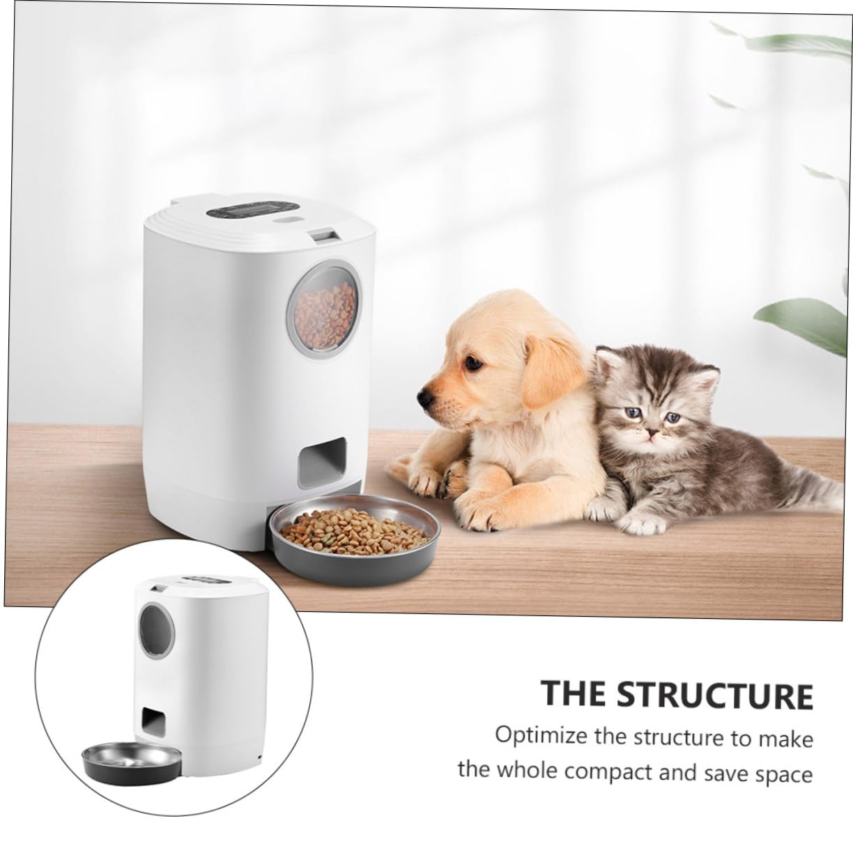 DOITOOL Comedero para Mascotas Automático De Abs para Perros y Gatos Temporizador Cuenco para Mascotas