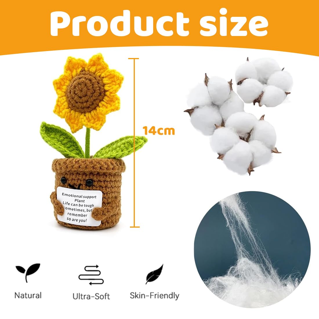 Positive Girasole Idea Regalo Compleanno Knitted Doll Gadget Scrivania Carino Portafortuna Regali Originali Laurea Collega Sorella Amica Ufficio