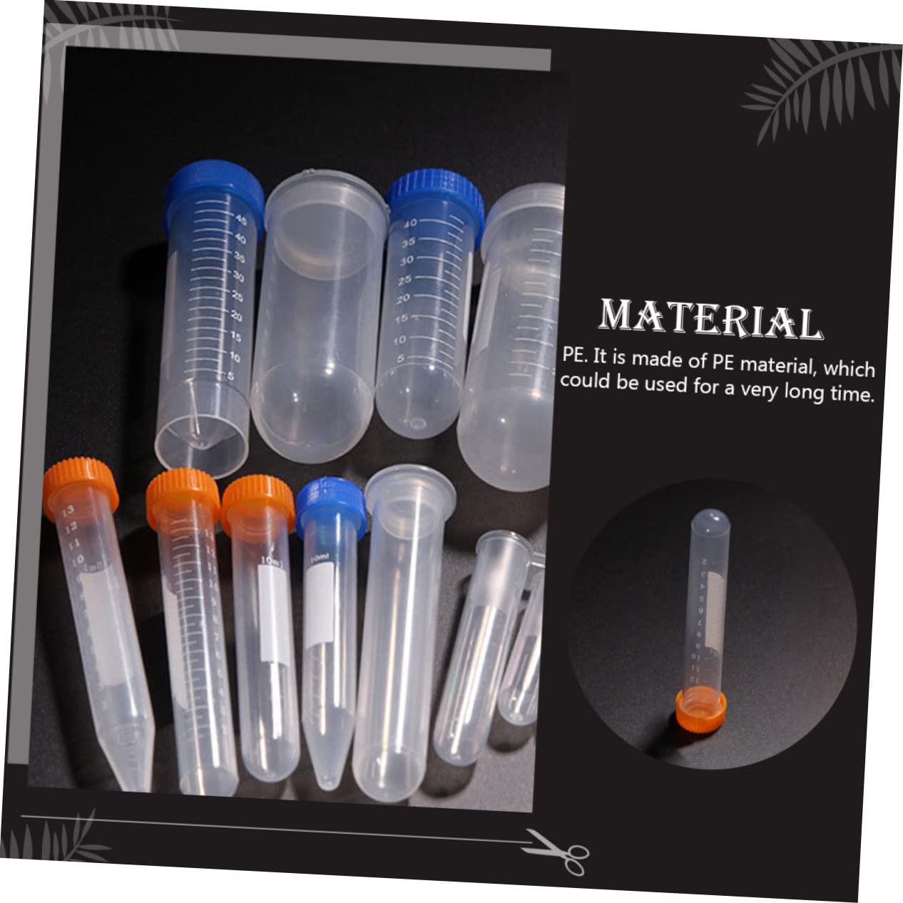 Zentrifugenröhrchen Zufällige Farbe aus Pe mit Schraubverschluss Transparentes Design 15ml 100 Stück für Wissenschaftliche Experimente und Klinische Laborausrüstung