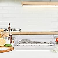 Vista 4 de Caja cortadora de mantequilla de acero inoxidable, recipiente para mantequilla con cubierta transparente, suministros de cocina