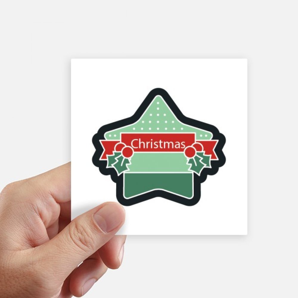 Sticker Noël autocollant carré pour PC portable et déco murale multicolore 10cm