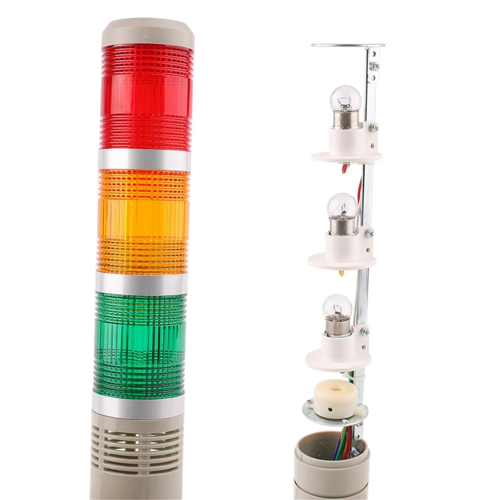 Lampe torche industrielle DC 12 V, 24 V, 110 V, 220 V, clignotant, indicateur LGP-505, lampe LED fixe avec buzzer. Couleurs(Light green,DC 12V)