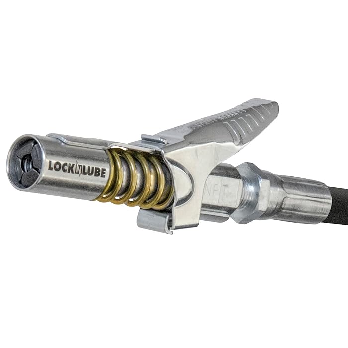 Buy LockNLube Grease Gun Coupler locks onto Zerk fittings. Grease goes