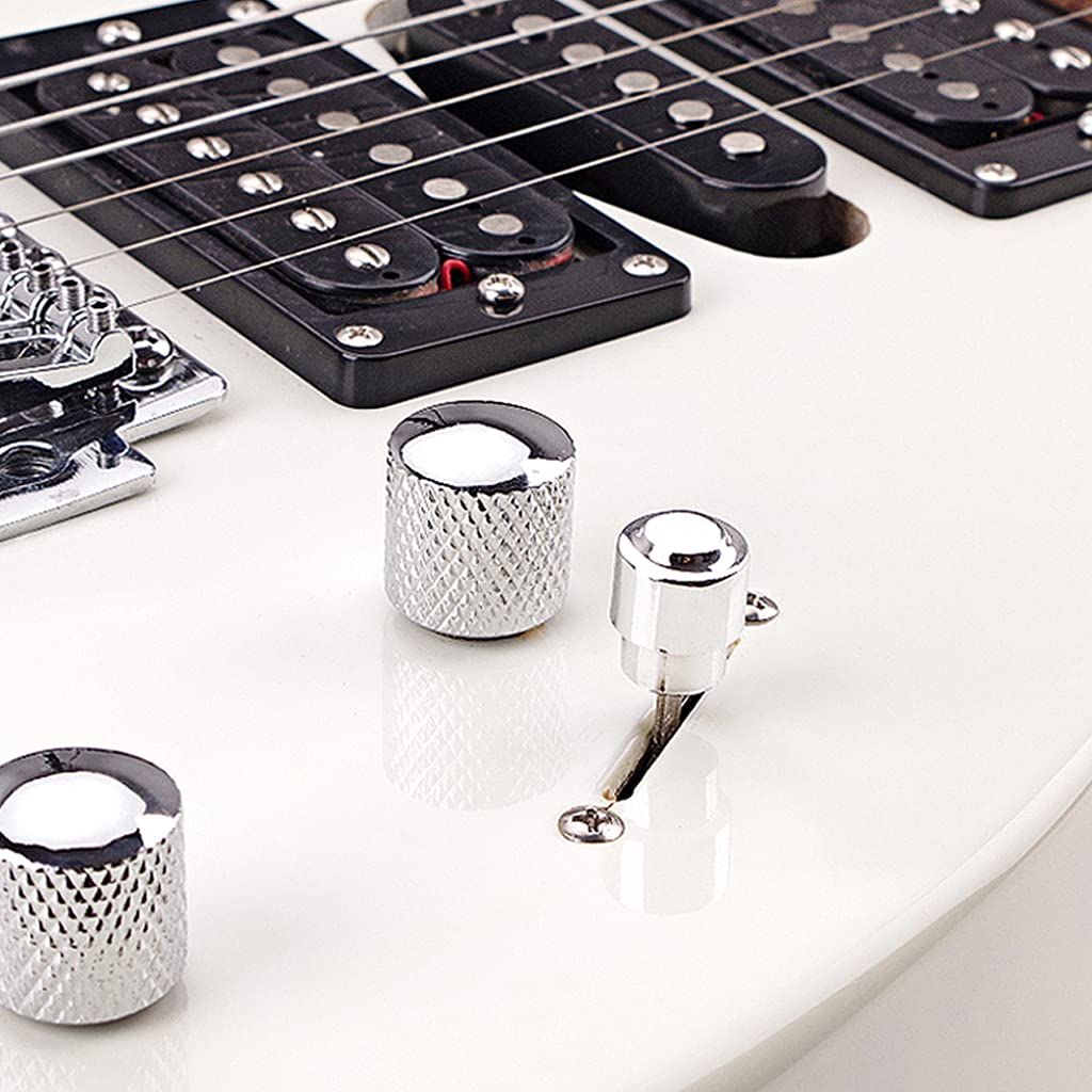 Alnicov 6 PCS Guitar Switch Tip Cap Knobs?Plastic Chrome?for Tele Telecaster Guitar Parts