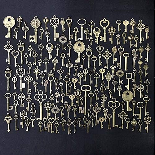 150Pcs Antique Skeleton Key Charms Pendants for Crafting Supplies Jewelry Findings Making Accessory DIY Necklace Bracelet