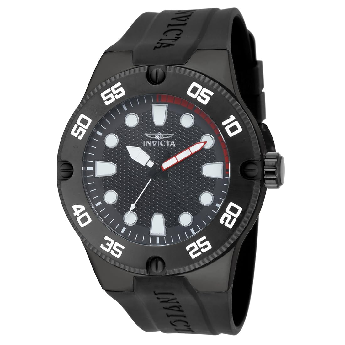 Invicta Men's Pro Diver Quartz Watch with a Silicone Band, Black (Model: 18026)