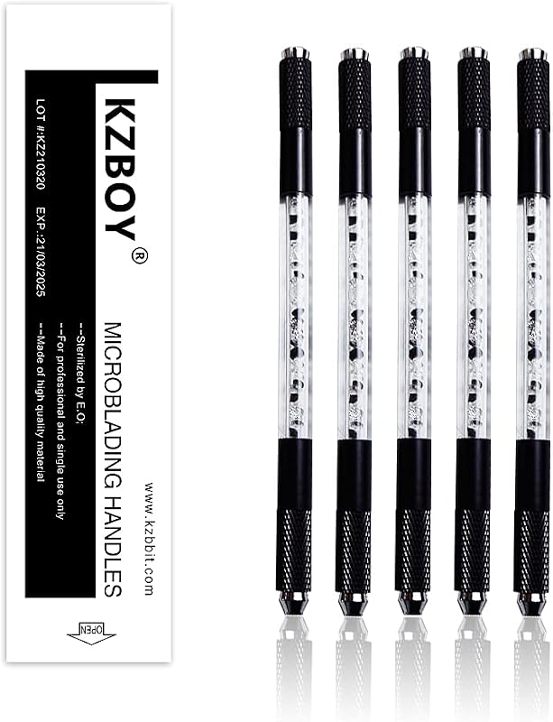 KZBOY Cabos para microblading com laterais pretas duplas, pacote com 10