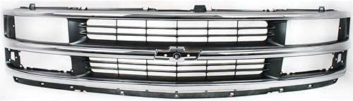 Miniatura 4 de Perfit Liner Nueva parrilla frontal gris cromado Chevy compatible con Chevrolet E Series Express 1500 2500 3500 Van compatible con tipo compuesto