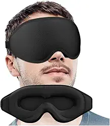 Máscaras de dormir para mulheres e homens, máscara de olho contornada 3D para dormir, 99% de blecaute para extensões de cílios, pressão zero, máscara de dormir confortável para avião viagem noturna com alça ajustável